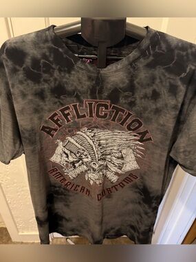 Affliction Men's Black Tie-Dye Graphic T-Shirt
